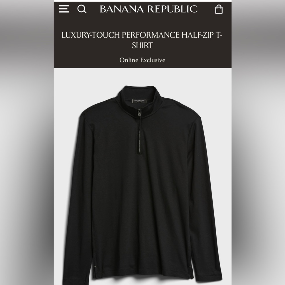 Banana Republic LUXURY-TOUCH PERFORMANCE HALF-ZIP T-SHIRT